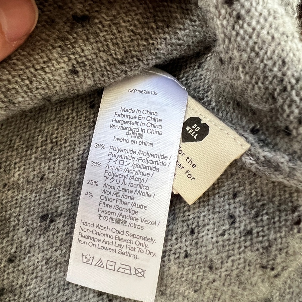 MADEWELL Donegal Whitworth Textured Graphite Mockneck Sweater Women's Size Small - Picture 6 of 12